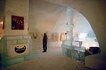 Art gallery in the Ice Hotel at Jukkasjarvi, Sweden, 1993.