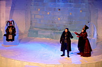 Open Air performance of Hamlet in Sami at the Ice Globe Theatre. Jukkasjarvi, Sweden, 2003.