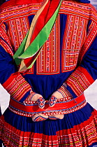 Decorative details on back of Sami mans tunic. Kautokeino, Norway, 1996.