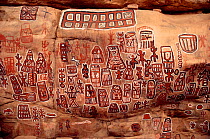 Dogon Cave paintings. Mali, West Africa, 1981.