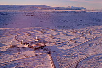 Golfball radars, part of the US missile defence system near Thule Airbase in Northwest Greenland, 1996. Editorial use only.