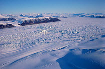 Aerial view of Greenland Icecap from near Cape York. Northwest Greenland, 1991.