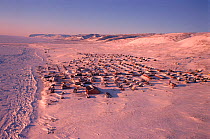 Inuit settlement of Qaanaaq on the shore of Inglefield Bay. Northwest Greenland, 1998.