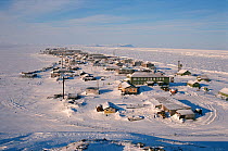Village of Uelen on the Chukotskiy Peninsula. Bering Strait, Chukotka, Siberia, Russia.