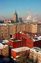 View of apartment and office blocks in central Moscow, Russia.