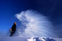 Boiling water exploding into vapour and ice when thrown into cold air at -51 degrees celsius. This is because boiling water is close to a gas and breaks into tiny droplets that freeze simultaneously....