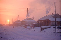 Wintery street in the village of Kusur. Bulunsky Region, North Yakutia, Siberia, Russia, 2001.