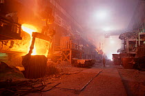 Converter aisle in the copper foundry at Norilsk. Western Siberia, Russia, 2000.