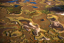 Aerial view of summer tundra near Nadym in the Yamal. Western Siberia, Russia, 2000.