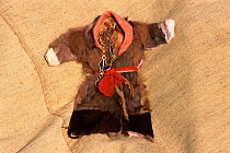 Nenets figure representing spirit of dead female relative. Yamal, Western Siberia, Russia, 2000.
