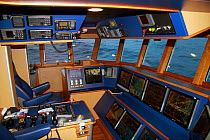 Wheelhouse layout onboard fishing vessel "Ocean Harvest", 2010. Property released.