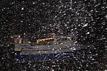 Trawler in Blizzard conditions on the North Sea, February 2010, Property released.
