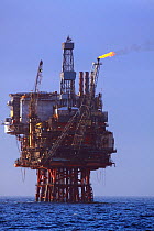 "Beryl Bravo" oil platform blowing off gas, North Sea, March 2010.