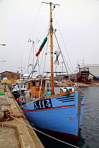Typical wooden Danish inshore fishing vessel at Skagen hartbour, Denmark, March 2010.