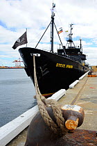 The Sea Shepherd ship 'Steve Irwin' in Freemantle Harbour, Perth, Western Australia, preparing for a voyage to the Antarctic to intercept Japanese whaling ships. December 2009