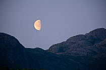 Moon over  mountains, Flatanger, Norway, Summer