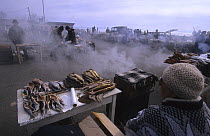 Fishmarket at Bolshie Koty, Baikal lake, Siberia, Russia, June 2000, June 2000
