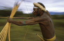 Dani hunter with bow and arrows, Baliem valley, West Papua, former Irian-Jaya, Indonesia, August 2002 (West Papua).