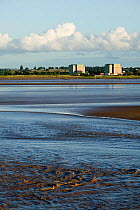 Berkeley nuclear power station (now decommissioning) on banks of Severn Estuary. England, August 2009