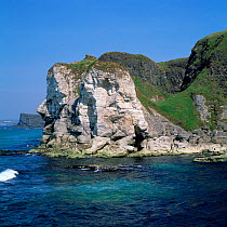 Giant's head white rocks, west of Ballycastle, north coast of County Antrim, Norhtern Ireland, UK, July 2000