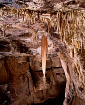 Martel stalactite in the Marble Arch Caves, County Fermanagh, Northern Ireland, UK, January 1995