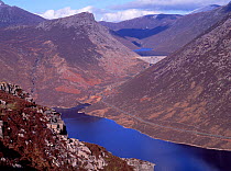 Silent Valley and Ben Crom with dam in the background, Mourne Mountains, County Down, Northern Ireland, UK, February 1996