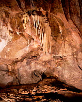 Stalactite formations in the Marble Arch Caves, County Fermanagh, Northern Ireland, UK, January 1995