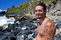 Portrait of Andrew Christian, seventh generation relative of Fletcher Christian, Bounty Bay Pitcairn Island. Model released (release ar or ac). October 2009