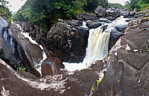 Namorona Falls, Namorona River, with montane rainforest. Ranomafana National Park, eastern Madagascar. (digitally stitched image)