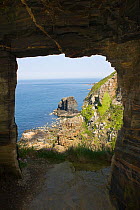 Coastal view through a Window in the Rock, Sark, Channel Isles, UK, 2009