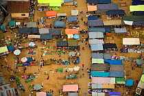Aerial view of market in a town near Tana, Madagascar. November 2008