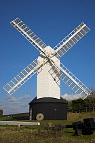 Jill Windmill is a post mill situated above the village of Clayton adjacent to Jack (a Tower Mill not open to Visitors) restored to working order and grinds flour occaisionally. Brighton, England, UK....