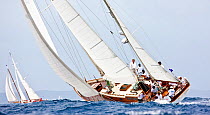 "Saphaedra" racing at the Panerai Antigua Classic Yacht Regatta, Caribbean, April 2010.