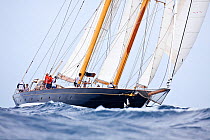"Aschanti IV" sailing at the Panerai Antigua Classic Yacht Regatta, Caribbean, April 2010.
