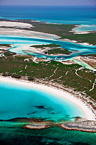 Aerial view of the Exumas, Bahamas, Caribbean, June 2009.