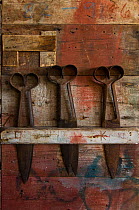 Hand Shearing tools in the shearing shed. The Settlement consists of the original buildings and remains from the 1800's as well as a more modern farm house built in the mid 1900's.  Kepple Island Set...