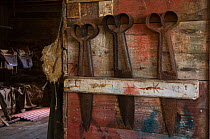 Hand Shearing tools in the shearing shed.The Settlement consists of the original buildings and remains from the 1800's as well as a more modern farm house built in the mid 1900's.  Kepple Island Sett...