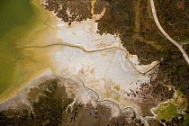 Aerial view of China Clay pits in Cornwall. UK, England April 2010