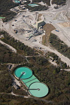 Aerial view of China Clay pits, Cornwall. England, UK  April 2010