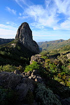 View of 'the rock' Garajonay national park, La Gomera, Canary Islands, Spain. April 2010