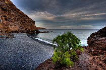 Beach of Playa de Medio near the village of Playa Santiago, La Gomera, Canary Islands, Spain. April 2010