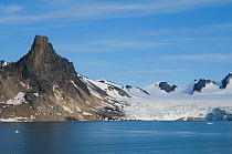 View of the Hornbreen glacier, Hornsund, southern Svalbard Archipelago, Norway. July 2009.