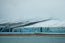 Glacial landscape of Recherchebreen, Bellsund, southwestern coast of Svalbard, Norway, Europe. July 2009