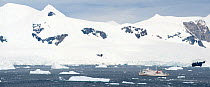 Expedition ship 'Akademik Vavilov', Neko Bay, Antarctic Peninsula, Antarctica. February 2010.(digitally stitched image)