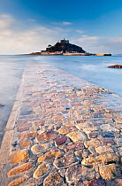 St Michael's Mount, early morning light, Marazion, West Cornwall, England, UK. March 2010.
