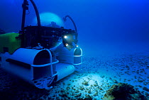 DeepSee diving submersible exploring seabed, Cocos Island, Costa Rica, Pacific Ocean Property released Model released.
