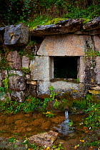 Traditional cave dwelling, Perlunes village, Somiedo NP, Asturias, Northern Spain, November 2009