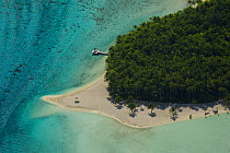 Aerial view of Bora Bora Island, Society Islands, French Polynesia. July 2006