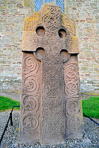 Kirkyard carved Pictish gravestone, Aberlemno, Scotland, May 2010