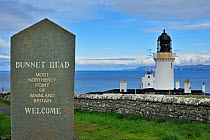 Dunnet Head Lighthouse, the most northerly point of mainland Britain, Caithness, Highlands, Scotland, UK, May 2010